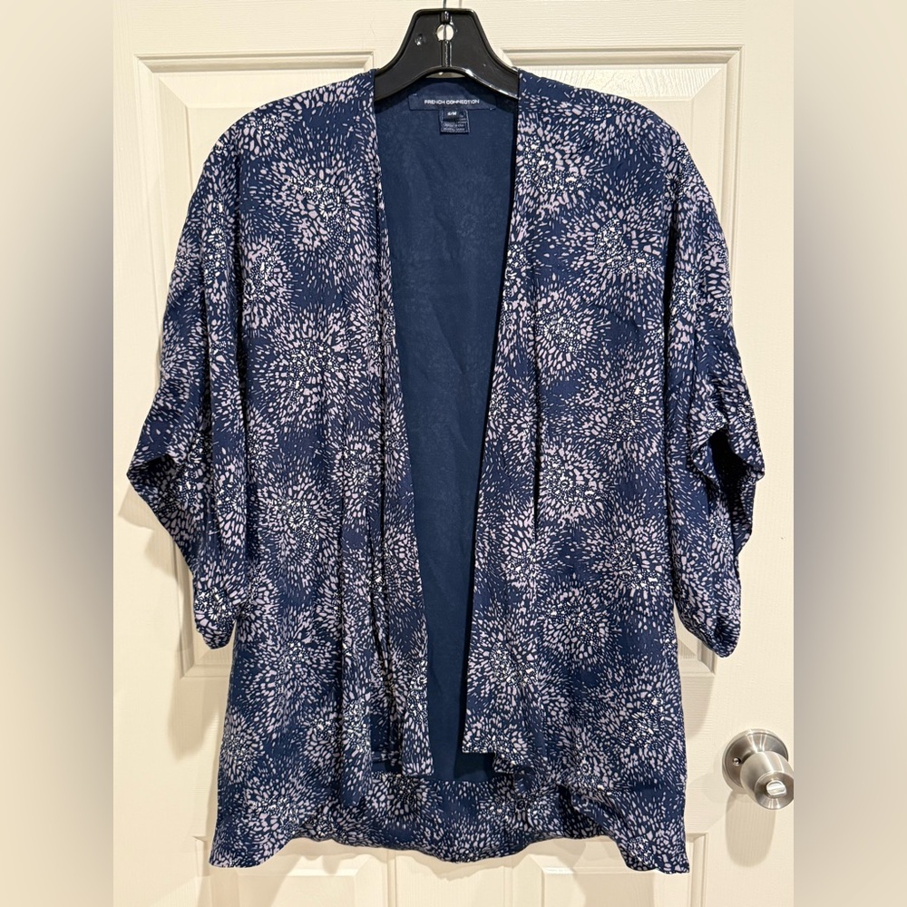French Connection Navy Textured Top